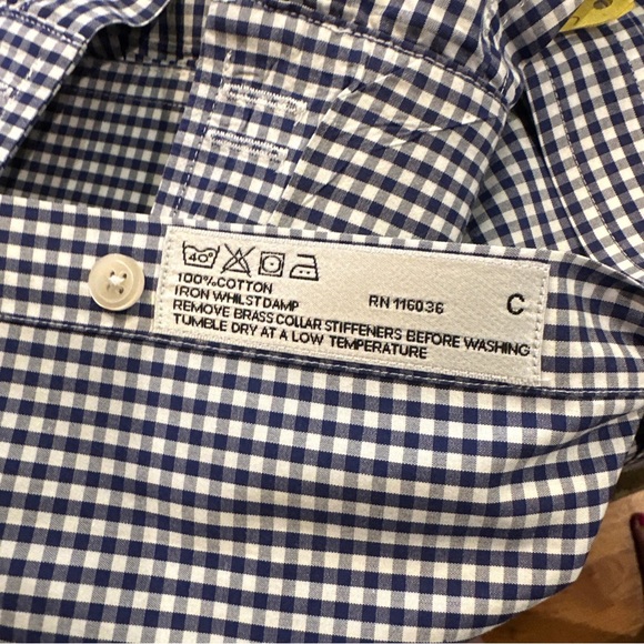 Men’s Charles Tyrwhitt Tailored Fit Shirt 35x17 blue check 100% cotton - Picture 3 of 7